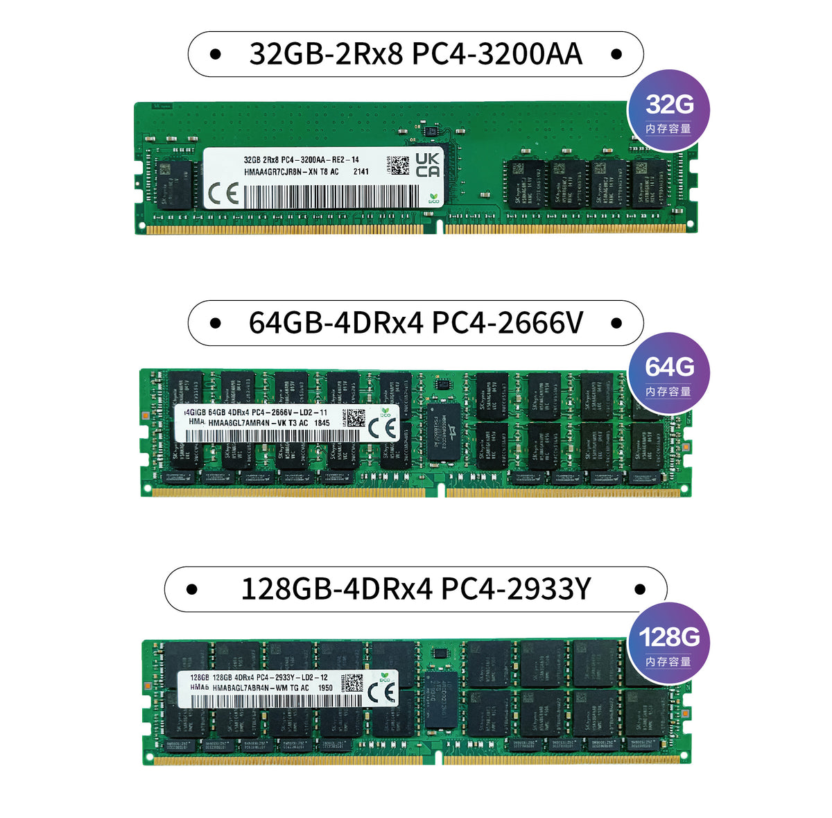 SK Sam Micro DDR4 ECC Server Workstation Memory Ram 16GB 32GB 64GB 128GB  2133MHz 2400Mhz 2666HMz 2933MHz 3200MHz 2133P 2400T 2666V 2933Y 3200AA
