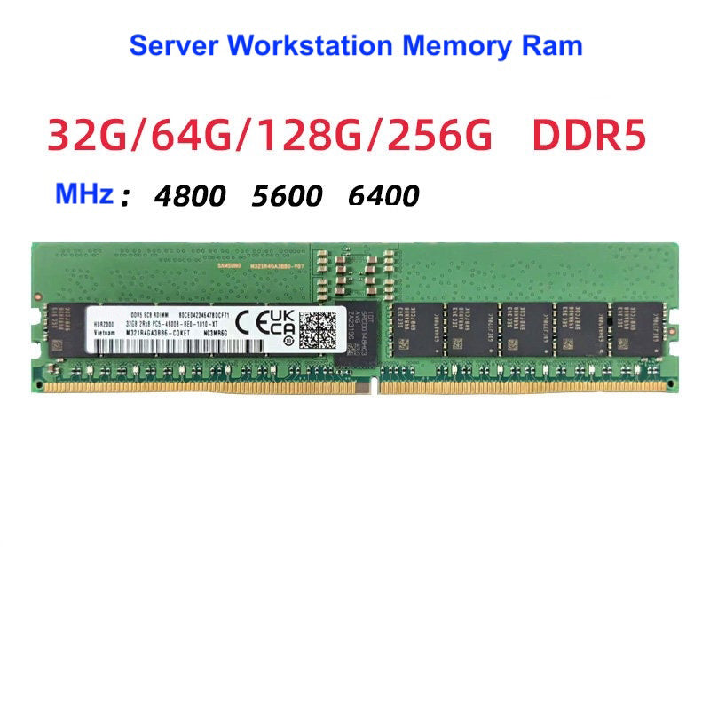 SK Sam Micro ECC RDIMM REG DDR5 Server Workstation Memory Ram 64GB 64G 2S2RX4 2RX4 PC5-4800B PC5-5600B PC5-6400B 4800MHz 5600Mhz 6400HMz
