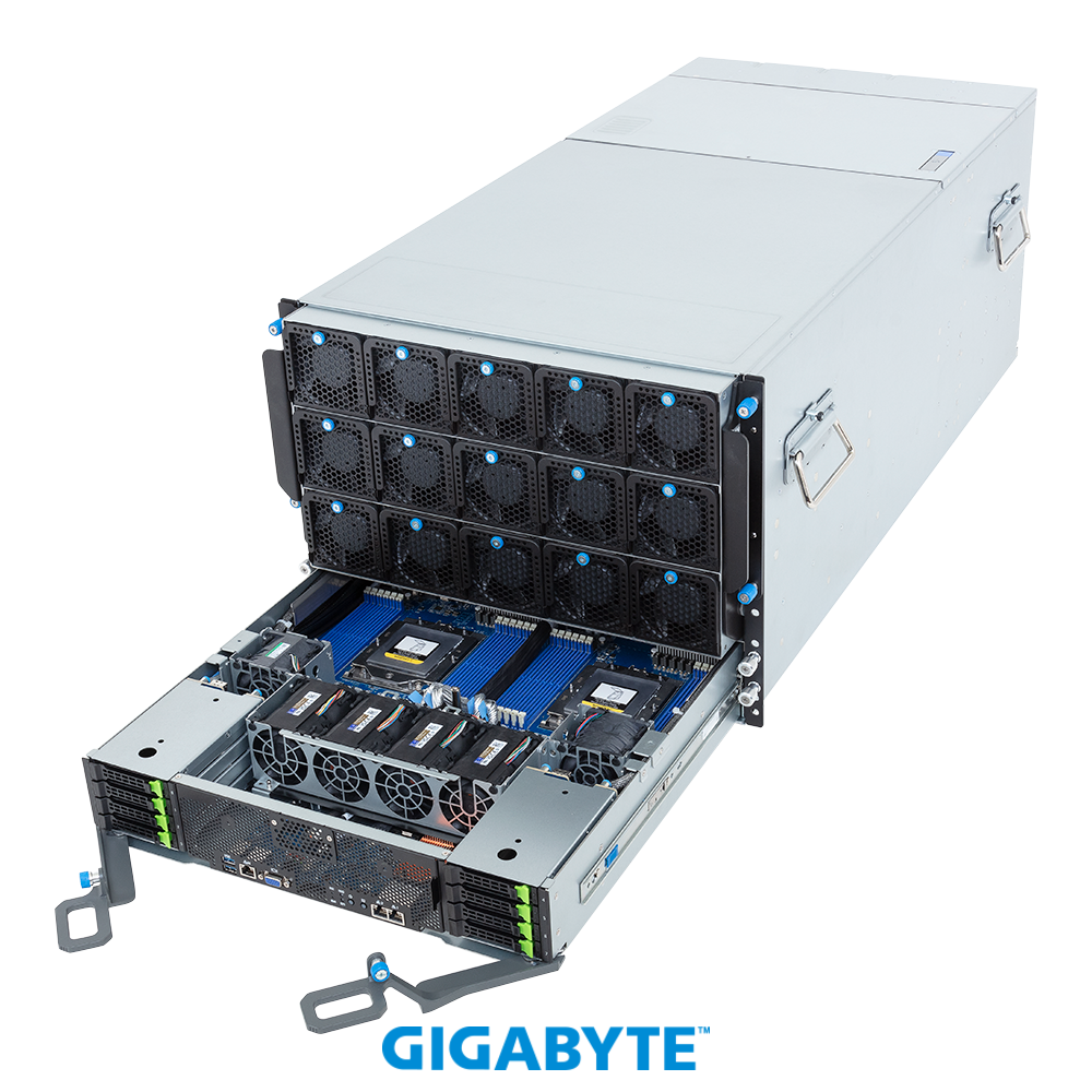 Gigabyte GPU ai Servers G893-ZD1-AAX5 HGX B200 NVL8 180GB Air-Cooled (8) AMD Turin (2) ai GPU server