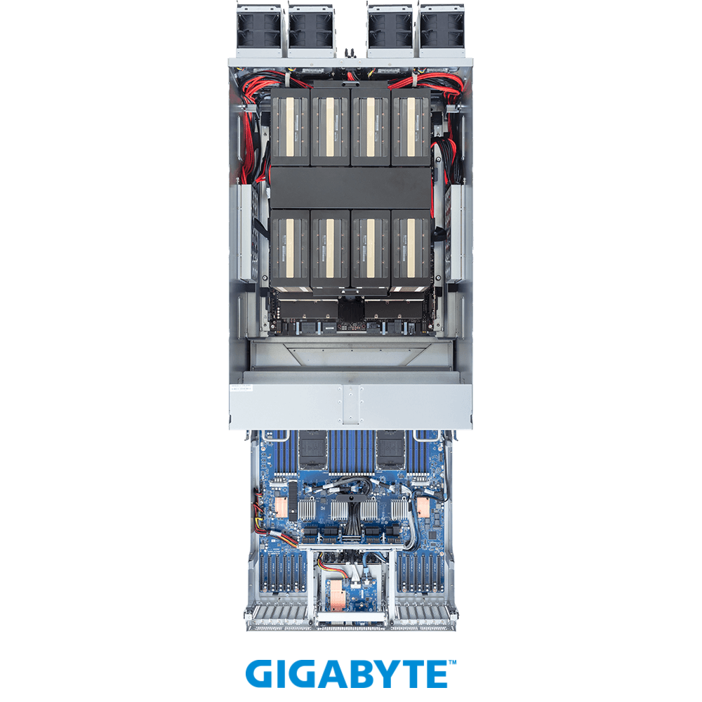 Gigabyte GPU ai Servers TO86-SD1-AA05 HGX B200 NVL8 180GB Air-Cooled (8) Intel Granite Rapids SP (2) ai GPU server